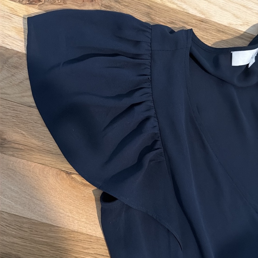 Loft Elegant Navy Wrap Top - Picture 4 of 5